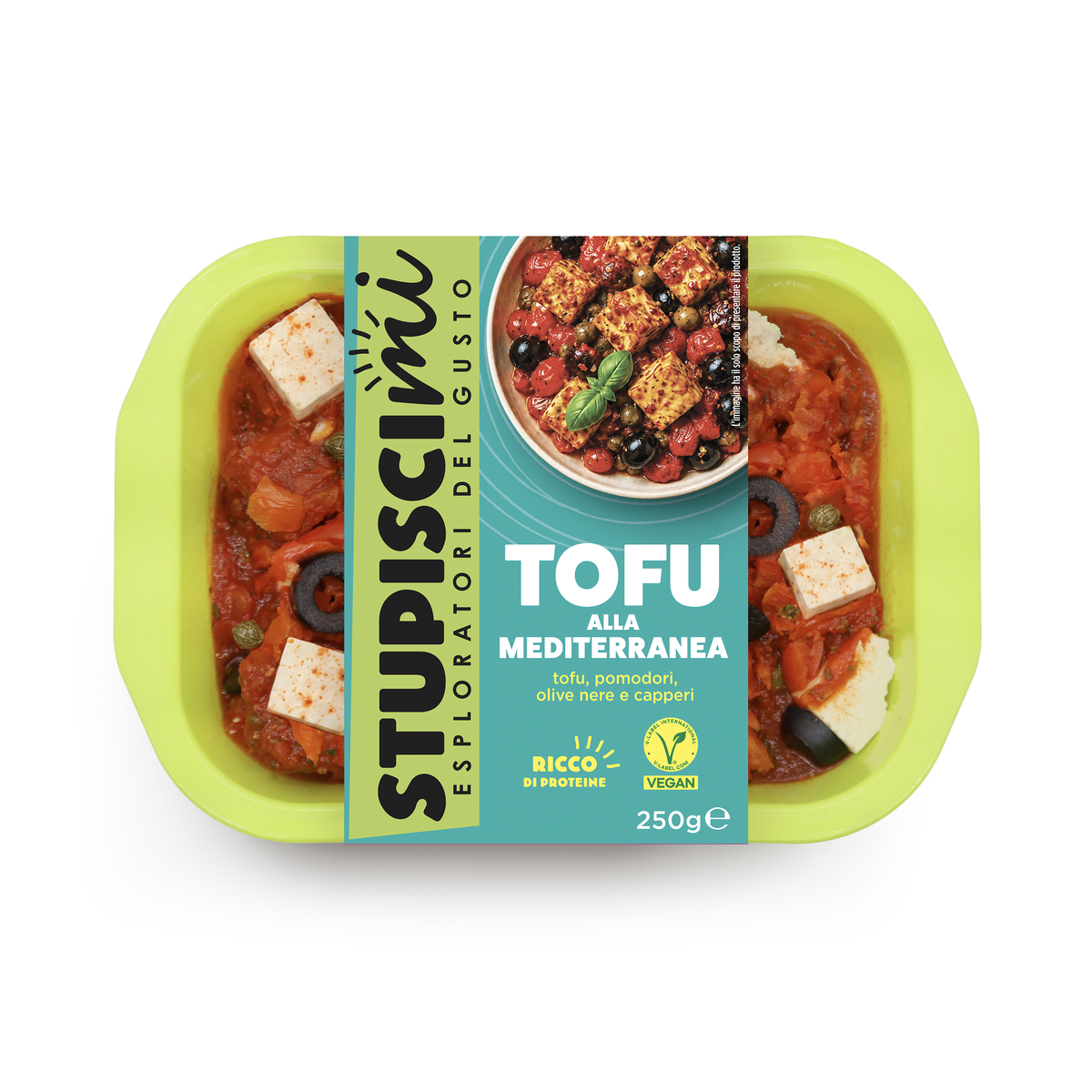 Tofu alla Mediterranea con Pomodori, Olive e Capperi monoporzione Stupiscimi
