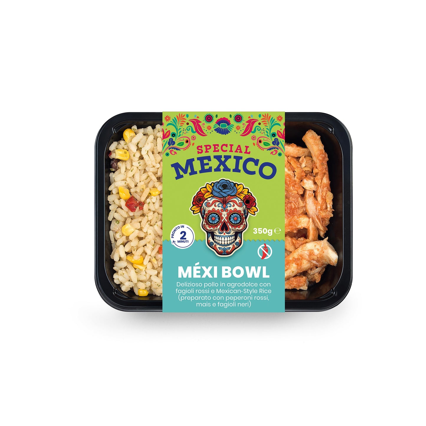 MÈXI BOWL pollo in agrodolce e riso alla messicana | non piccante 100 Grammi