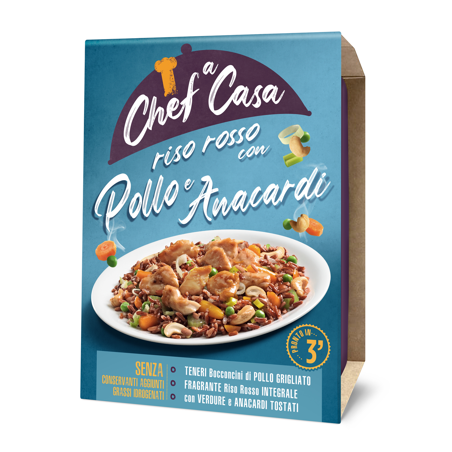 Riso Rosso con Pollo, Verdure e Anacardi monoporzione Chef a Casa