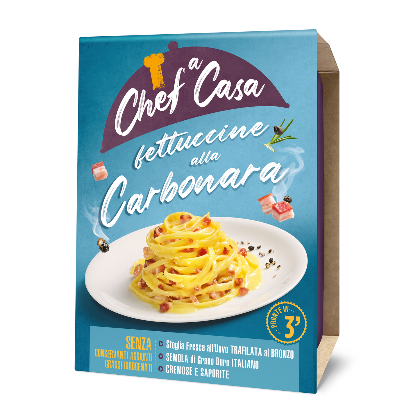 Fettuccine alla Carbonara monoporzione Chef a Casa