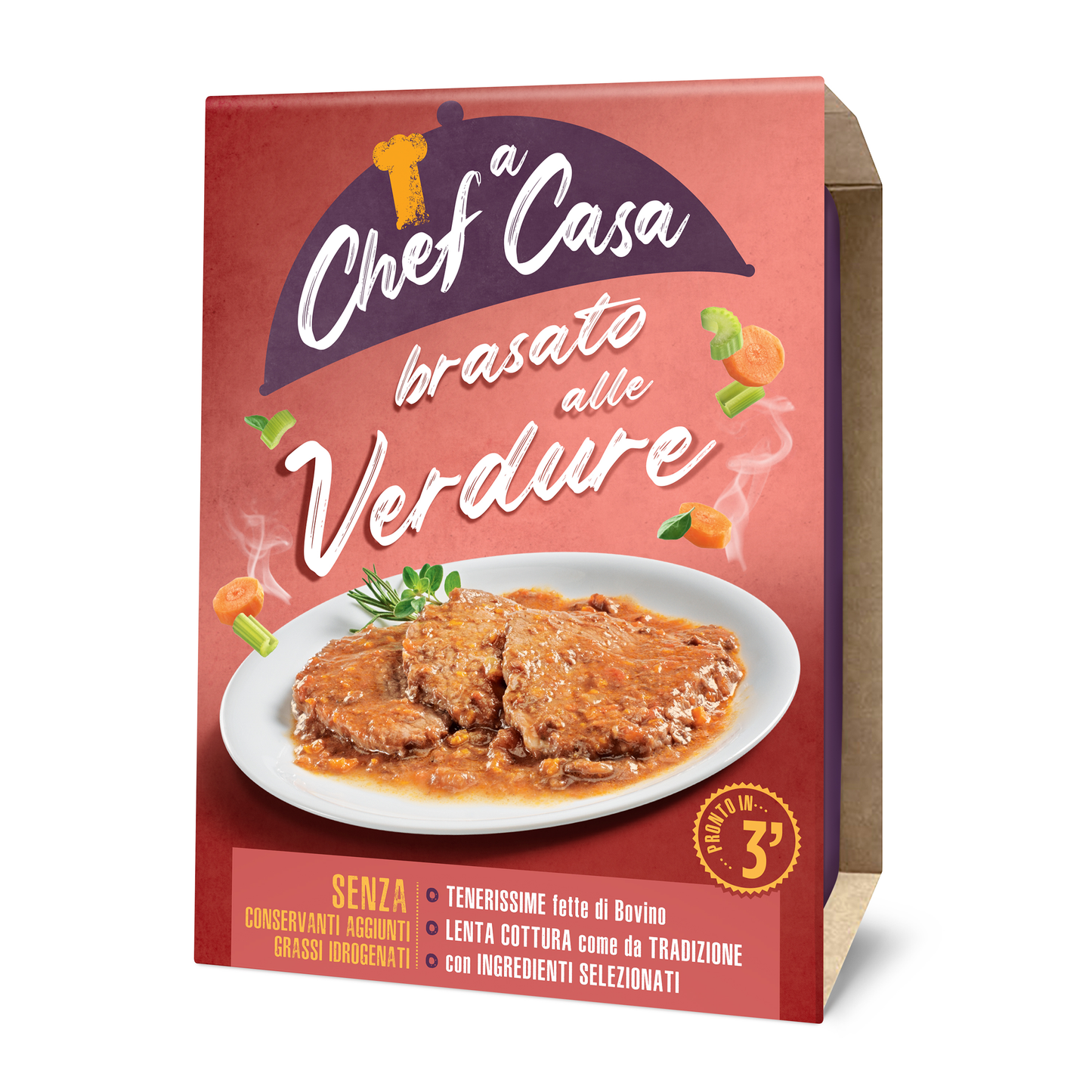 Brasato di Bovino alle Verdure monoporzione Chef a Casa