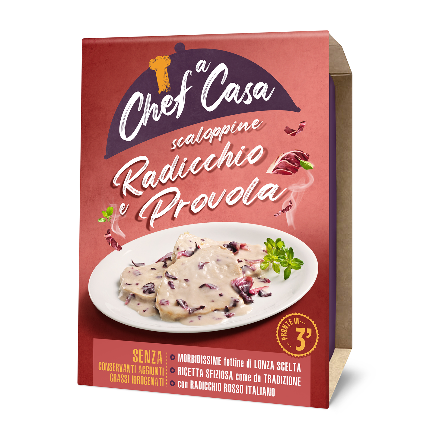 Scaloppine Radicchio e Provola monoporzione Chef a Casa