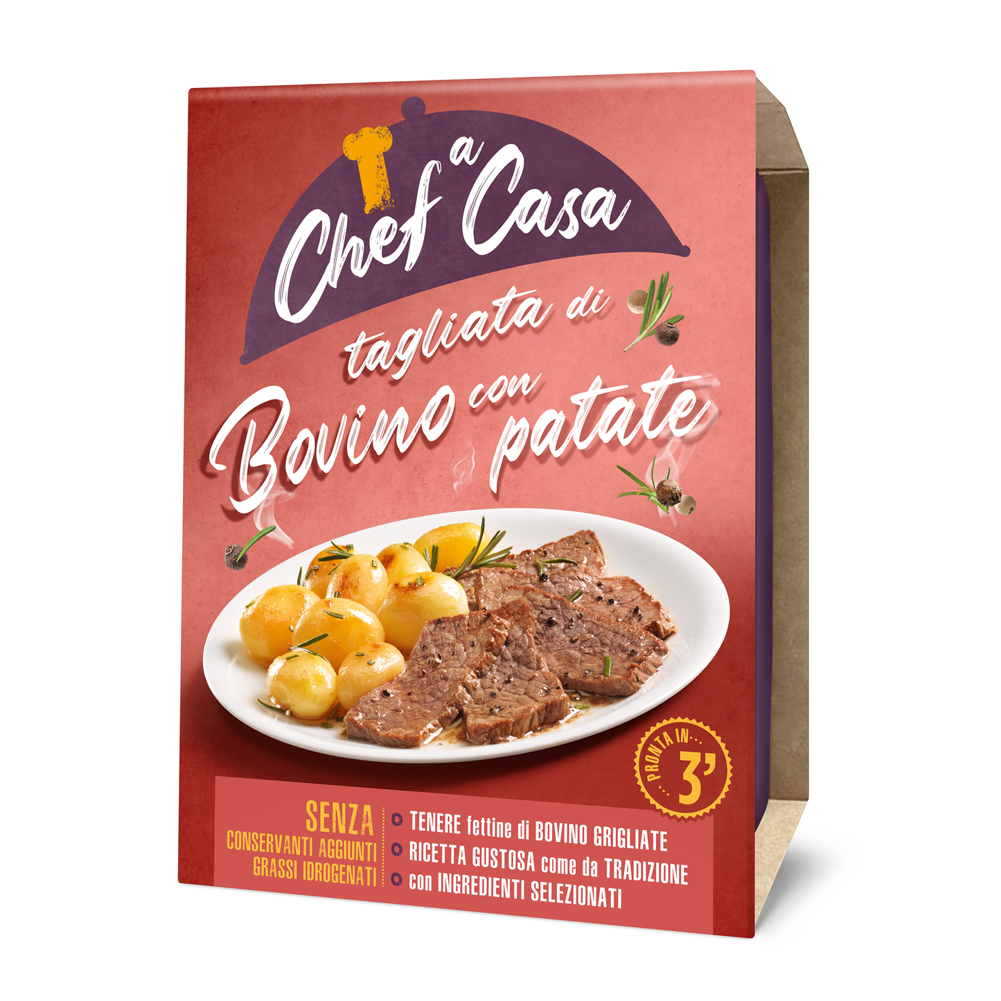 Tagliata di Bovino con Patate monoporzione Chef a Casa