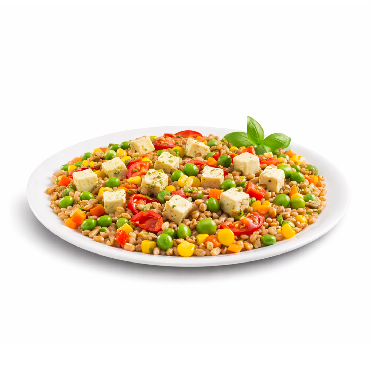 Insalata di Farro con Tofu, Edamame, Pesto di basilico e Limone gastronomia Chef a Casa