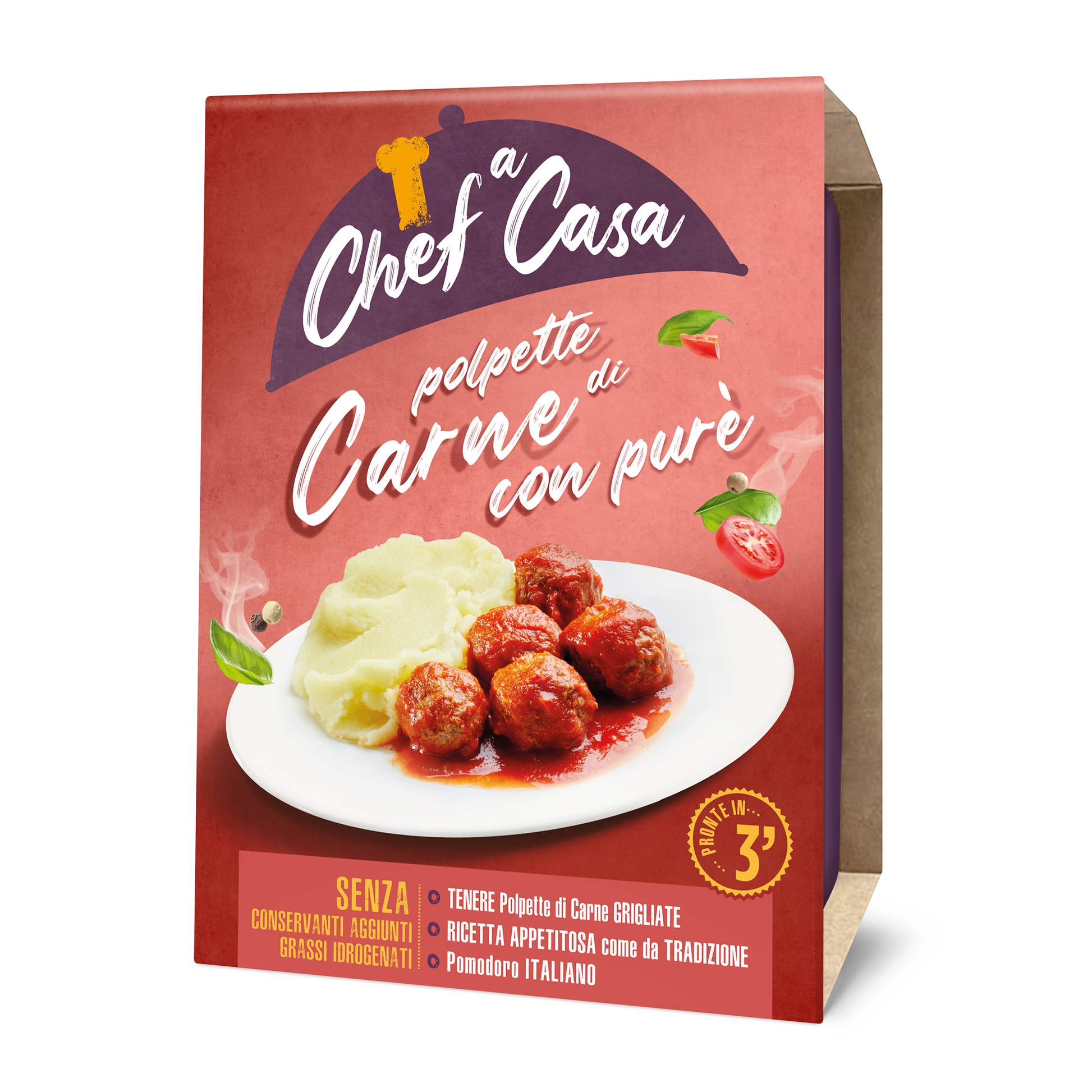 Polpette di Carne con purè monoporzione Chef a Casa