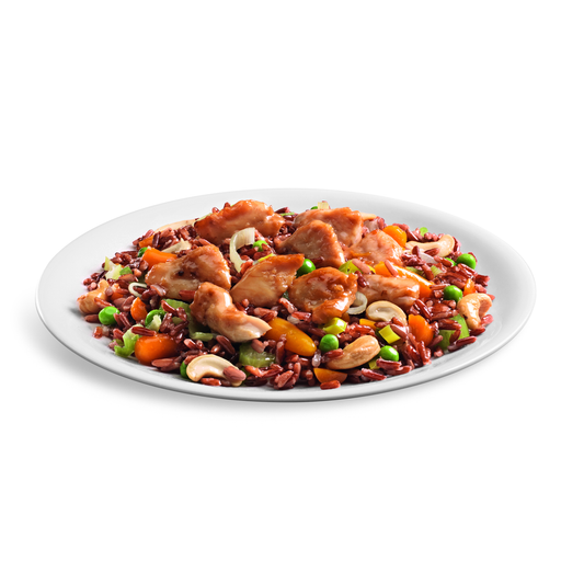 Riso Rosso con Pollo, Verdure e Anacardi monoporzione Chef a Casa