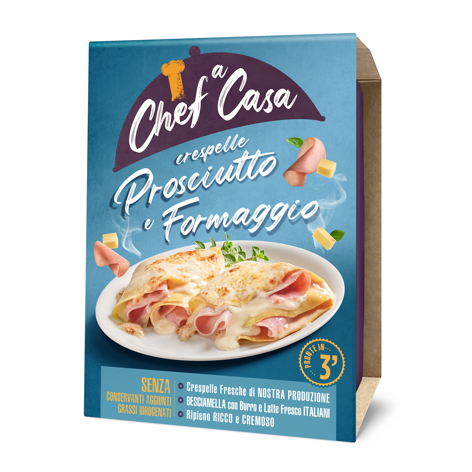 Crespelle Formaggio e Prosciutto monoporzione Chef a Casa