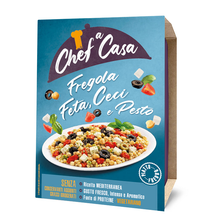 Fregola con Feta, Ceci e Pesto di Basilico Chef a Casa
