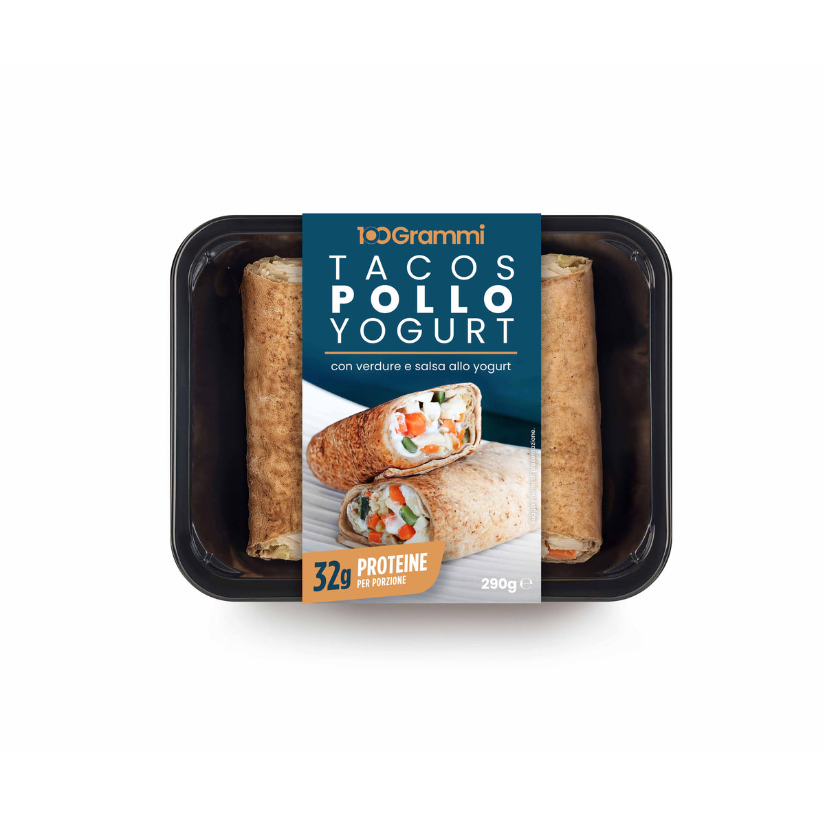 4 X  Tacos, Pollo, Yogurt con Carote e Zucchine da 290g - High Protein 100 Grammi