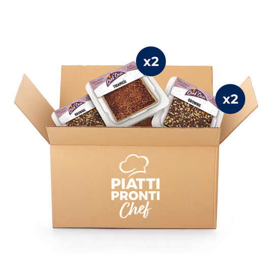 box dolci da sempre con tiramisù e brownie in monoporzione